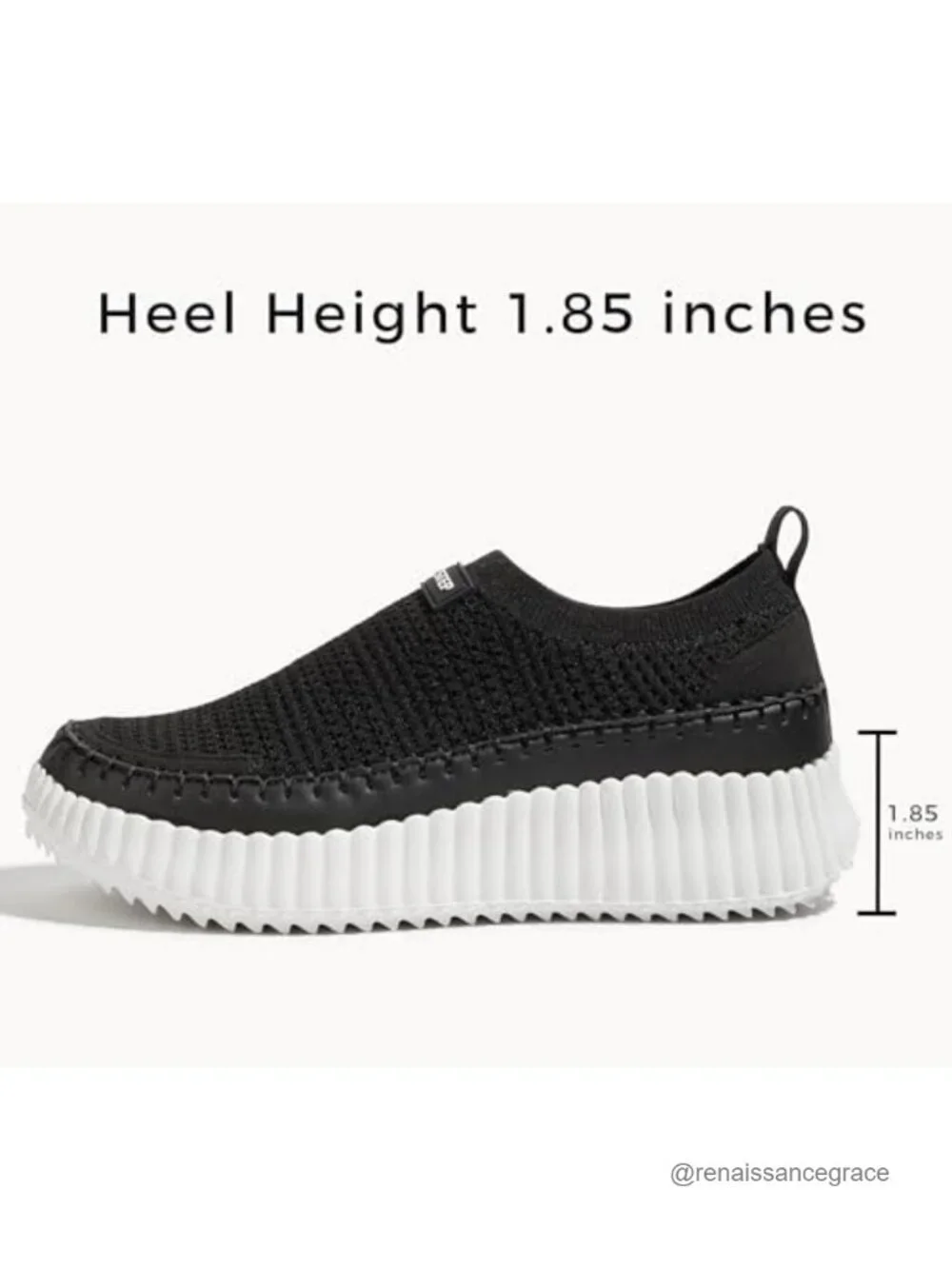 Women's Platform Sneakers Slip-On Knit Chunky Walking Shoes Lightweight